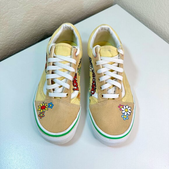Vans X Sesame Street Old Skool Elmo Shoes Women's 7.5 / Men's 6 Floral Yellow - Picture 1 of 15